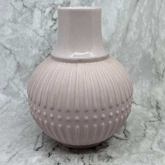 Rare MCM Pink Bisque Porcelain Vase - Op Art German Vase Scherzer ~8x6”