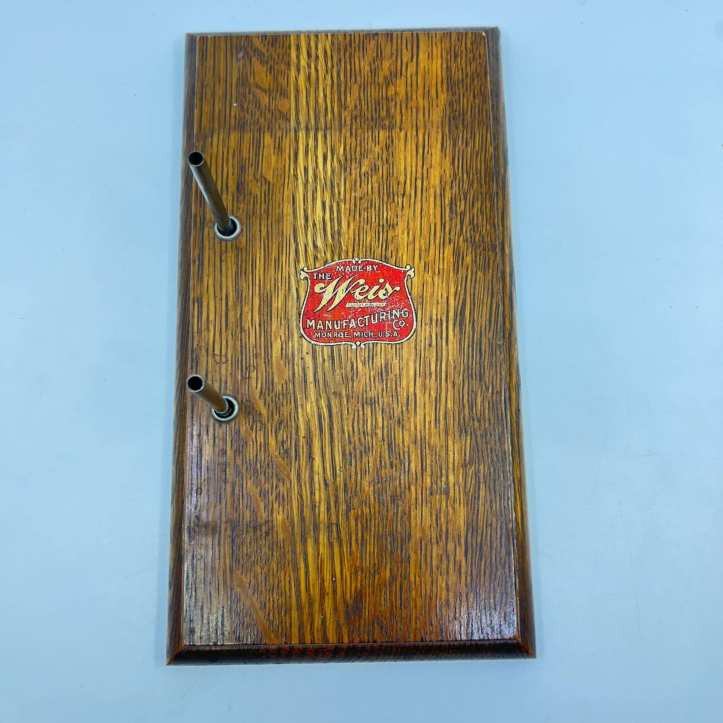 Weis Manufacturing Co. Monroe Michigan Wood Desktop Ledger Book  TF4