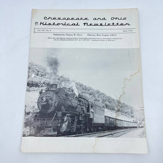 1976 April Chesapeake and Ohio Historical Newsletter C&O RR Thomas Dixon WV TE2