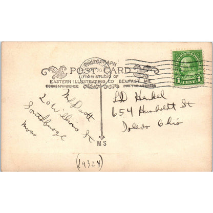 Brimfield Massachusetts Church RPPC 1930 Original Postcard TK1-24