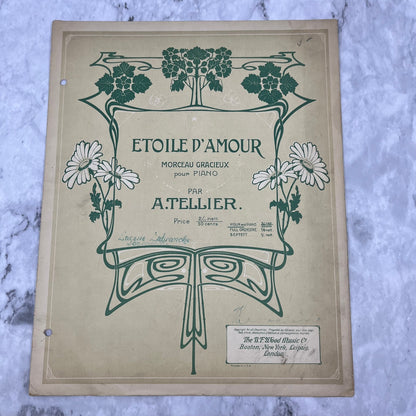 1907 EToile D'Amour Sheet Music Morceau Gracieux A. Teller Piano V41-1