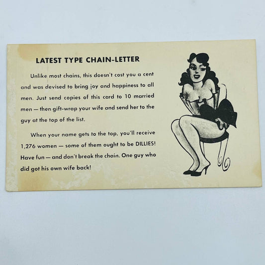 Vintage Post Card Humor Risqué Lingerie Early Men’s Chain Letter PA6