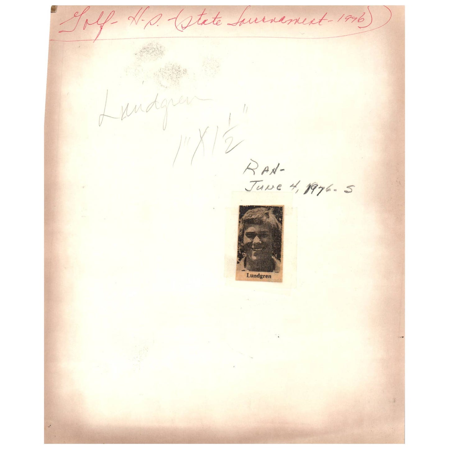 1976 Original Press Photo Golf State High School Tournament Lundgren 8x10" AD2