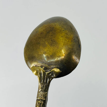 Antique Italian Brass Long Angel Stirring Spoon 7.5” SB3