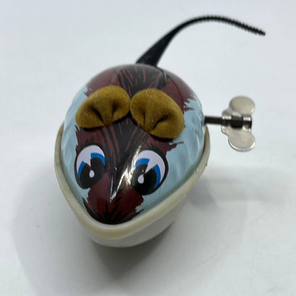 Vintage Tin Litho Toy Mouse Wind Up Toy WORKS 3” SE3