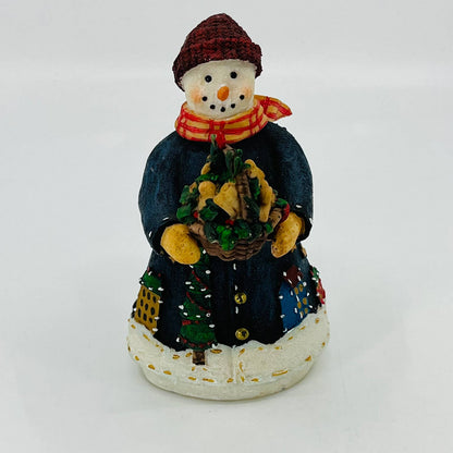 Vintage Merry Frosty Snowman w/  Scarf Hand Painted Deb Strain Raz 5” TB8