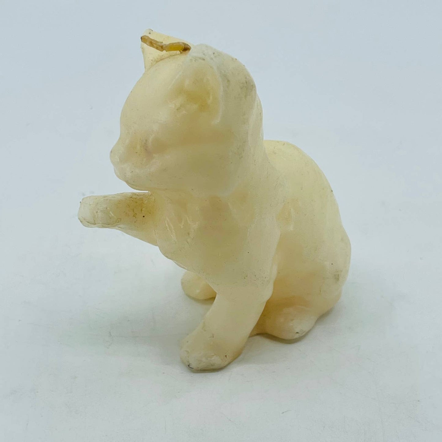 Vintage White Cream Cat Candle 4 Inch Vintage MCM TC3