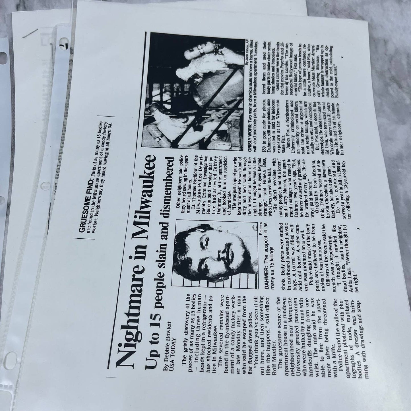 Vintage Jeffrey Dahmer Ephemera Collection FL5