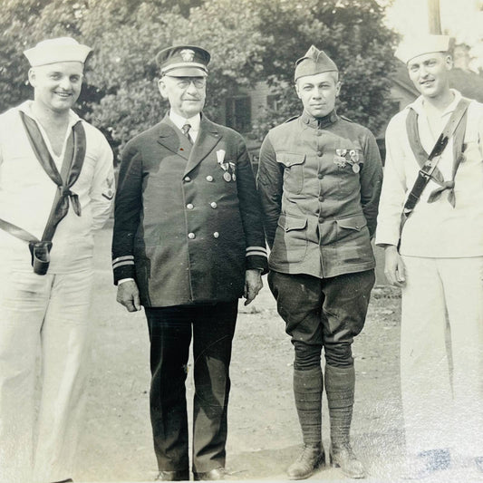 Early 1900s RPPC WWI US Military Navy Officer Soldiers Sumner Ill PA9