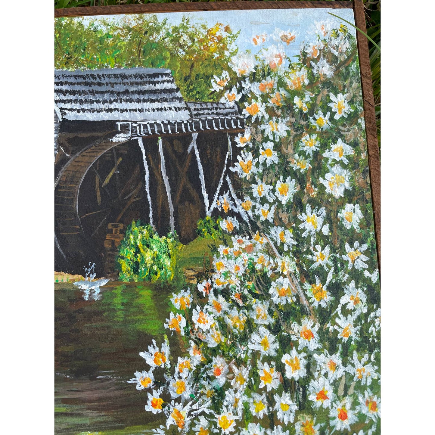 Original Framed Hand Painted Portrait Painting of Mabry Mill Virginia OOAK