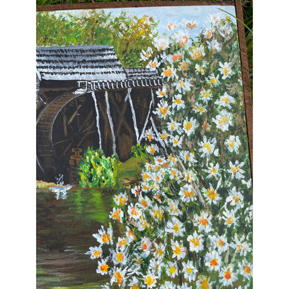 Original Framed Hand Painted Portrait Painting of Mabry Mill Virginia OOAK