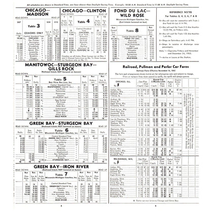 1963 Chicago and Northwestern Railway 400 Streamliners Passenger Timetables SE4