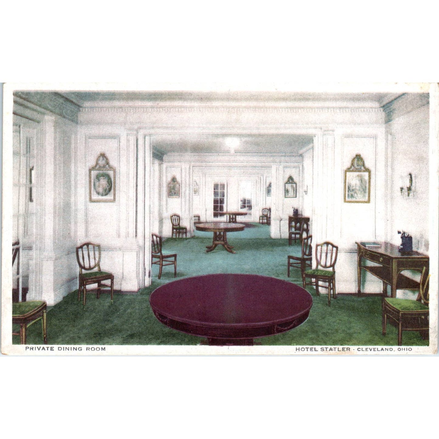 Antique Postcard Private Dining Room Hotel Statler Cleveland OH TD8-O2