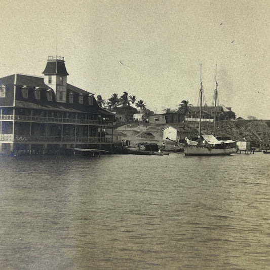 1903 Original Photograph House of Pearson & Co Harbor Entrance Coatzacolos AC7