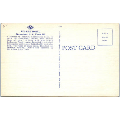 Bel-Aire Motel Skaneateles NY John Trizio - Original Postcard TJ7-RP2