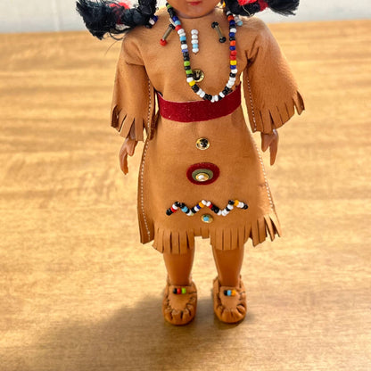 Vintage Carlson Doll Native American Doll Articulated With Sleepy Eyes 7” TB2