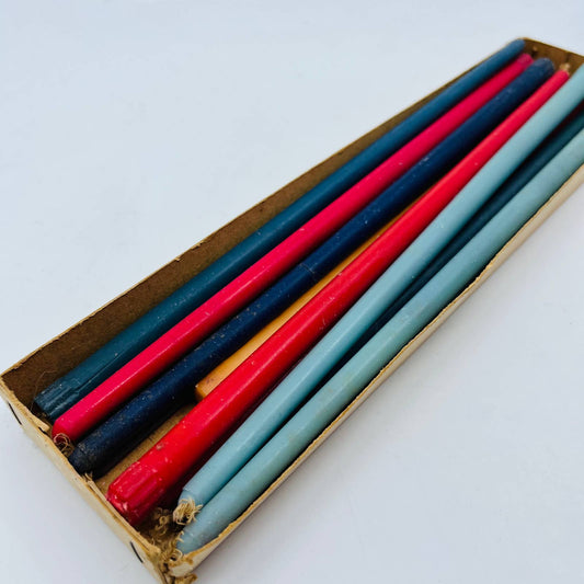 Vintage Slender Taper Colored 11” Candles Set of 12 TD2