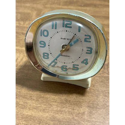 Vintage MCM Westclox Baby Ben Wind Up Alarm Clock Glow in The Dark  UNTESTED