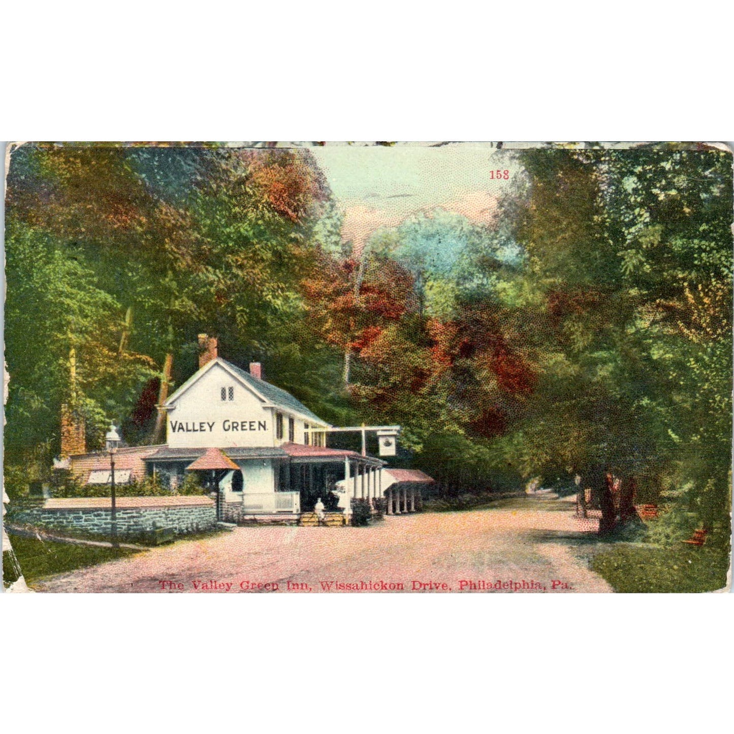 1909 Postcard The Valley Green Inn Wissahickon Drive - Philadelphia PA TD9-P1