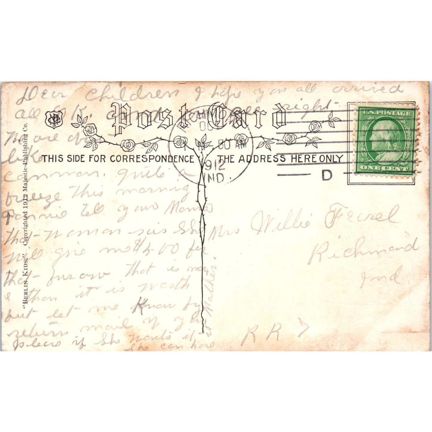 1912 Dutch Cartoon Sailboat Riding Original Postcard TK1-24