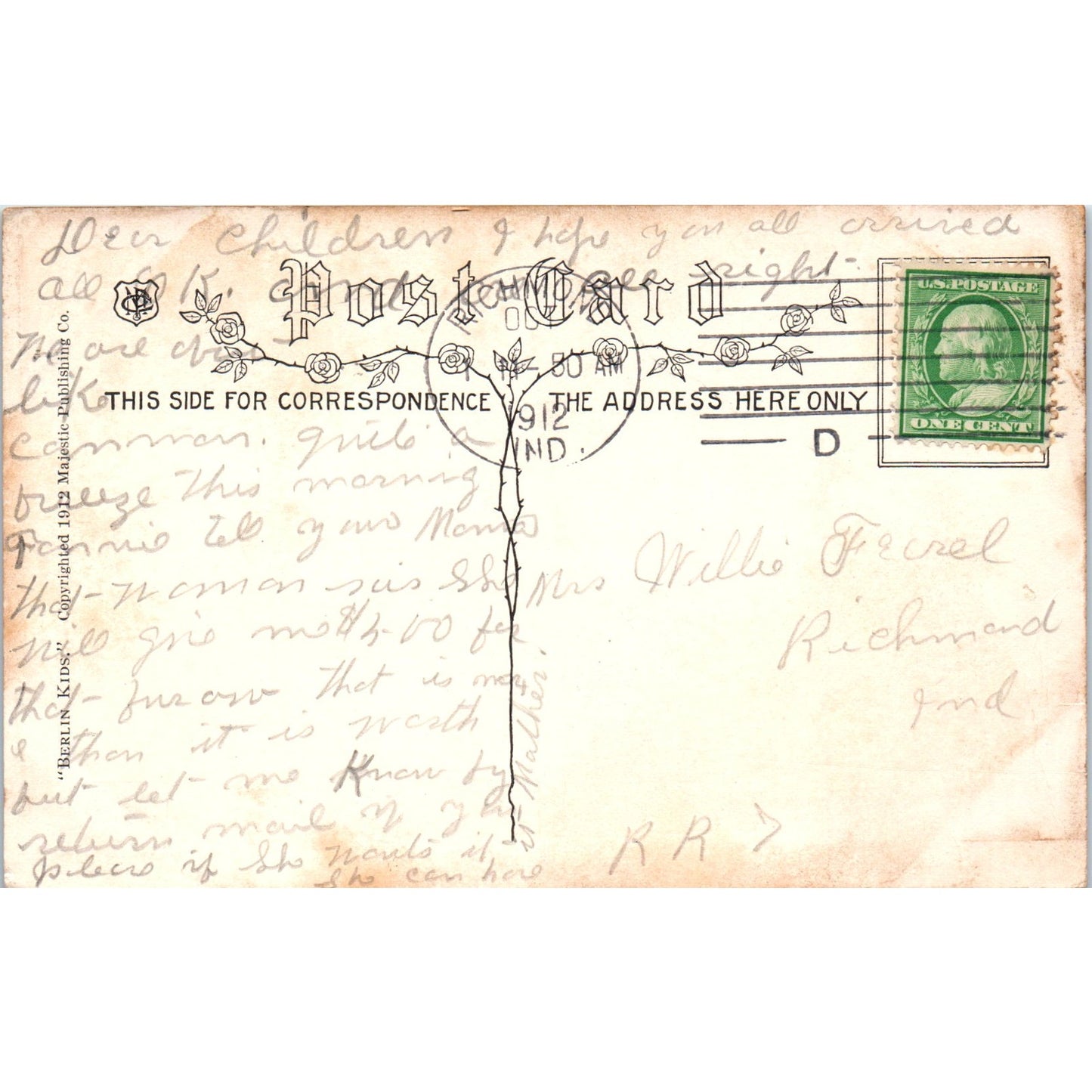 1912 Dutch Cartoon Sailboat Riding Original Postcard P1-13