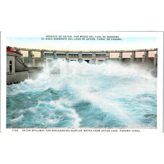 Gatun Lake Spillway Panama Canal - Original Postcard P3-5