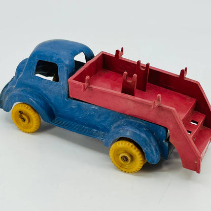 1950s BANNER FIRE TRUCK Plastic Celluloid Toy Dual Back Wheel US 4” TE1-1