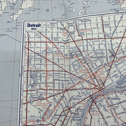 Vintage 1963 Standard Michigan State Highway Gas Station Travel Road Map TG1