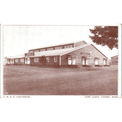 Vintage Postcard YMCA Auditorium Camp Lewis Tacoma Washington TD9-W2