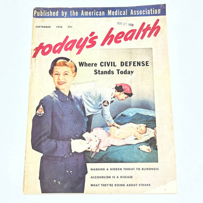 September 1956 Today's Health Magazine Civil Defense Alcoholism Stroke TF6