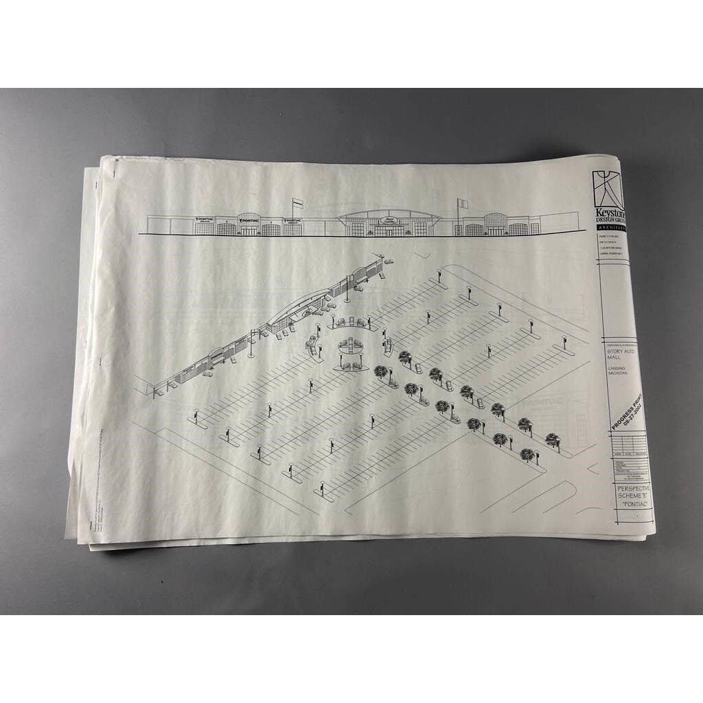 Vintage Set of Plans Blueprints for the Story Auto Mall in Lansing Michigan  RU1