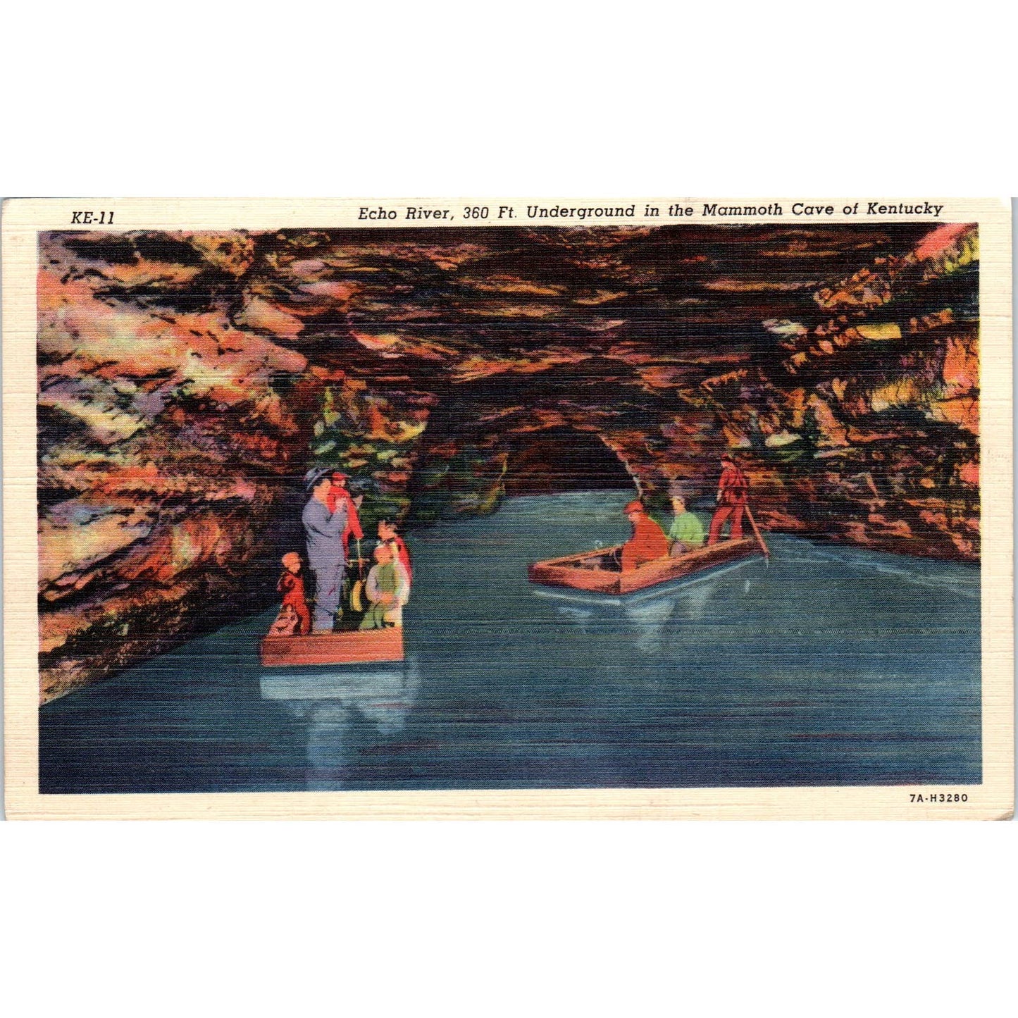 Echo River Underground Mammoth Cave Kentucky Original Postcard TK1-P1