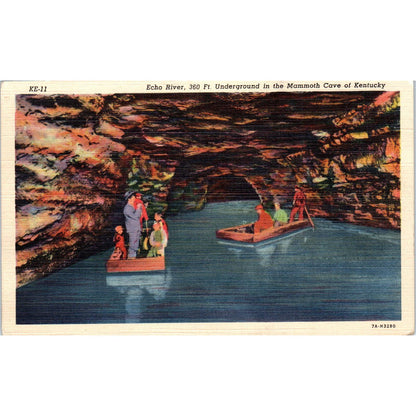 Echo River Underground Mammoth Cave Kentucky Original Postcard TK1-P1