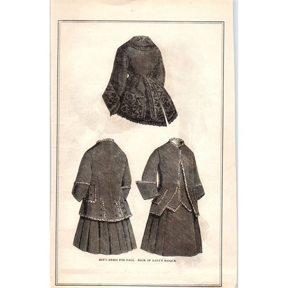 Ladies' Bonnets New Styles - Victorian Fashion Plate 1878 Original Plate TJ7-L2