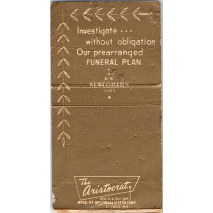 D.W. Newcomer's Sons Kansas City MO Advertising Matchbook Cover MM9-4