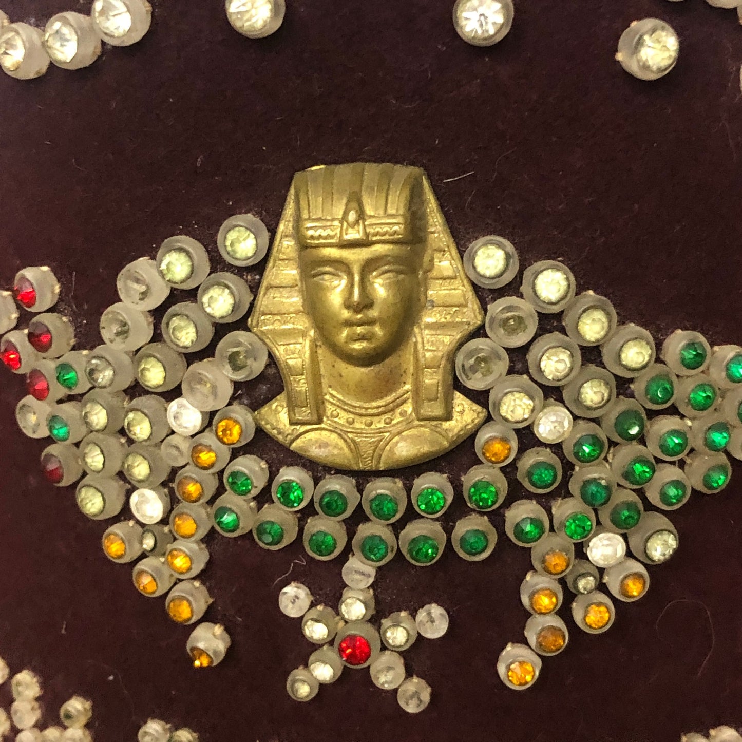 Vintage Osman Chanters Masonic Shriner Fez Hat Rhinestone Sphinx Minnesota TA9