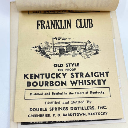 Franklin Club Whiskey Label Set of 3 Pebbleford Distilleries Wilder Newport KY