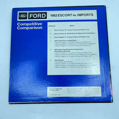 1982 Ford Promo Laserdisc Laser Disc Comparison Escort Vs. Imports TA3