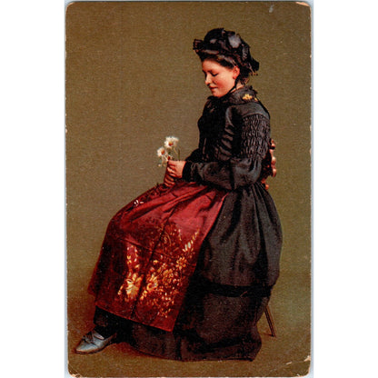 Germany Graubünden. Woman from Brigels. c1910 Original Postcard P1-13
