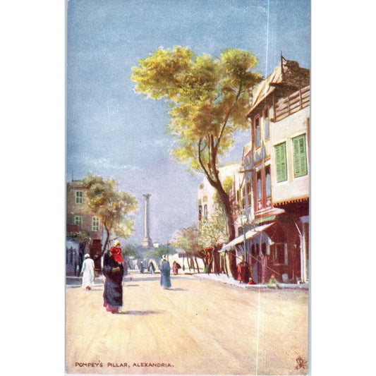 Egypt Pompey's Pillar Alexandria Raphael Tuck Oilette Original Postcard P2-12