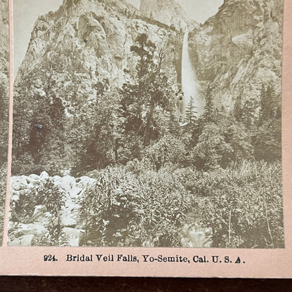 Bridal Veil Falls Yosemite CA Antique Stereoview Card H2-5