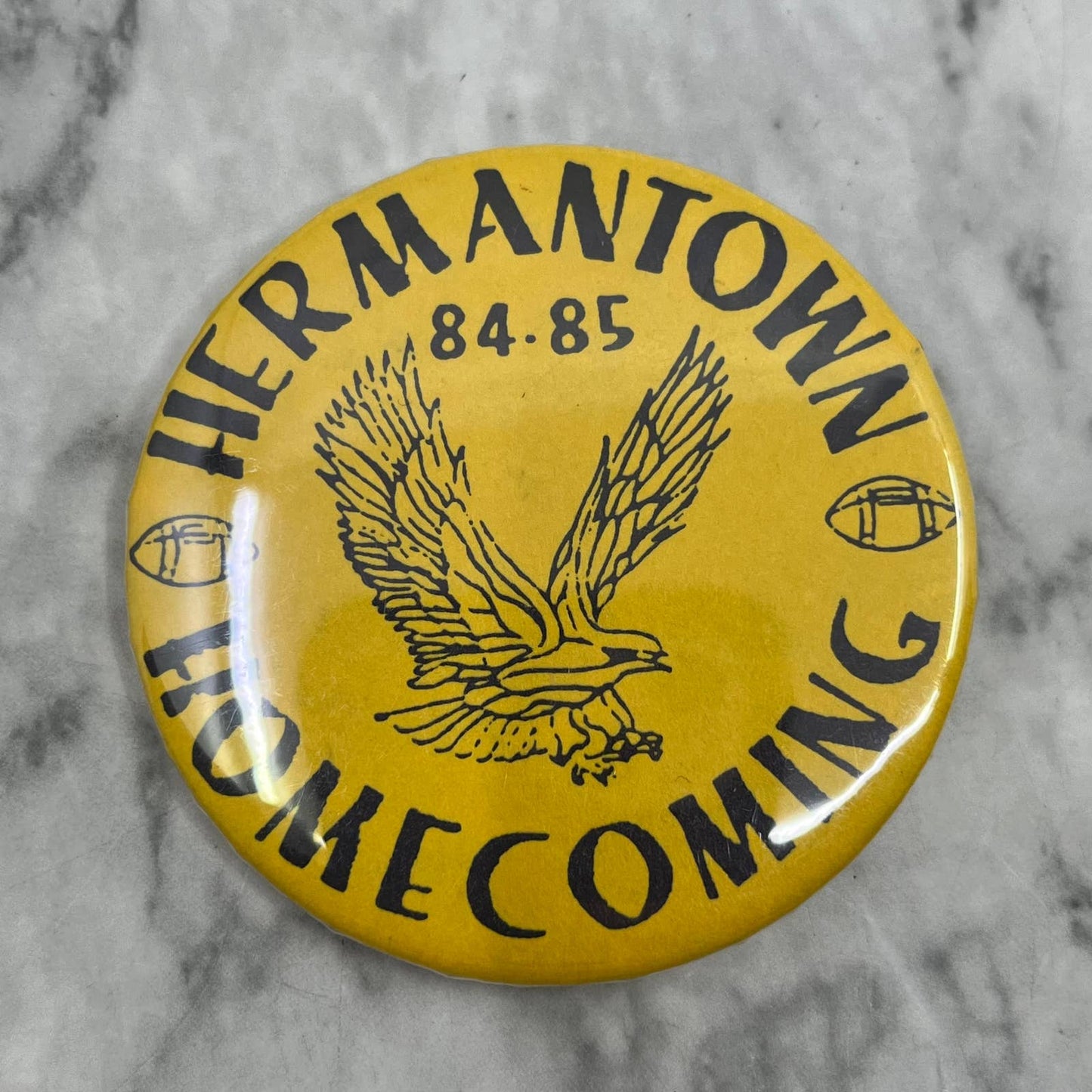 1984-85 Hermantown Hawks Homecoming Pinback Button MN SF1