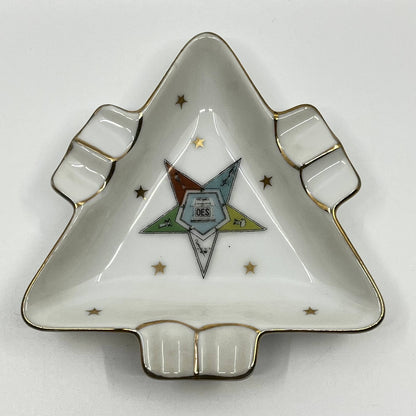 Vtg Order Eastern Star OES Lefton Trinket Dish Ashtray Masonic Souvenir 4” TF5