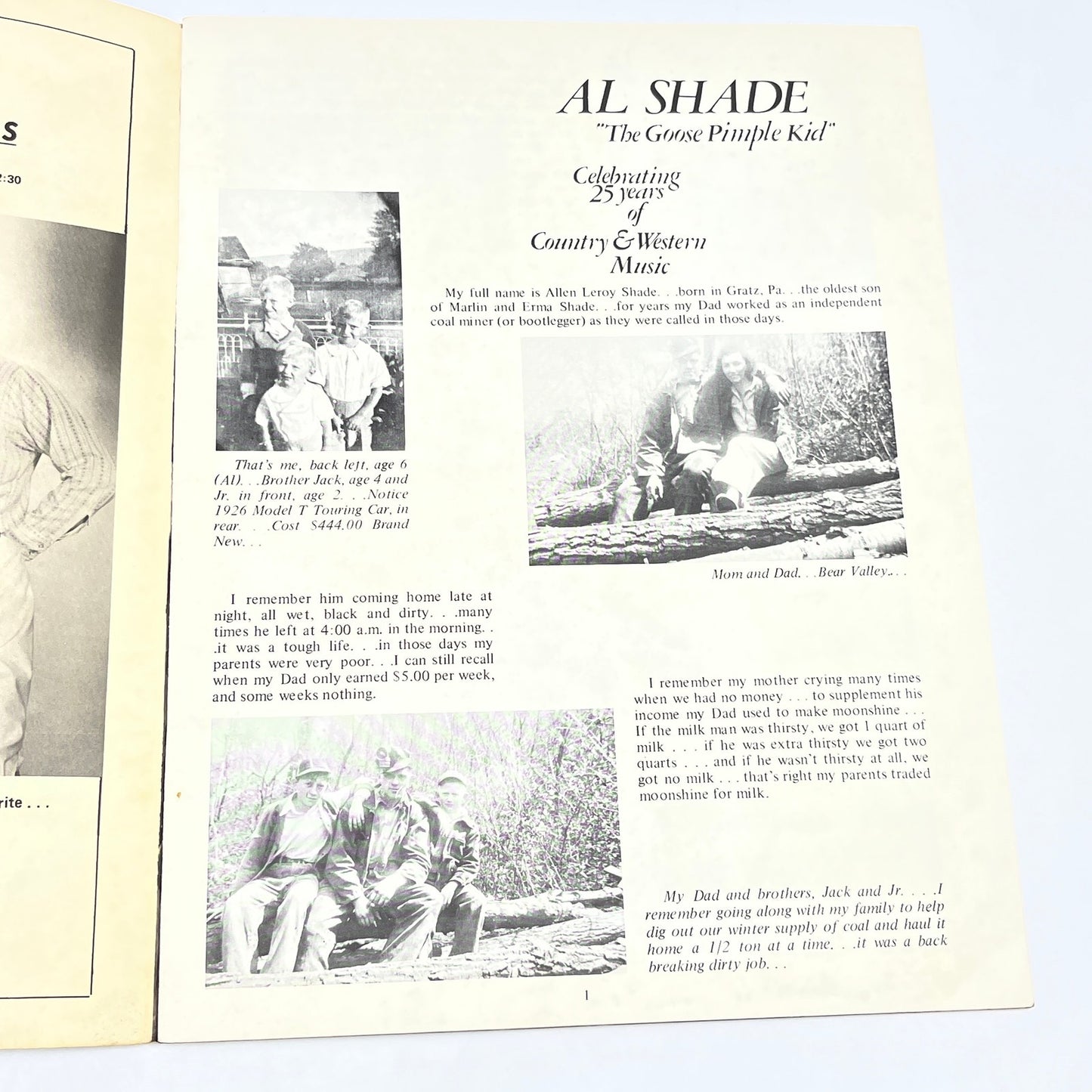 1973 Al Shade: the Goose Pimple Kid: Celebrating 25 Years of Country Music V37-3