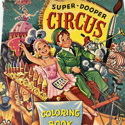 1953 Jumbo Coloring Book Super-Dooper Circus Merrill Chicago TB4