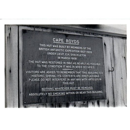 c1970 Original Photograph Cape Royds Plaque 5x7 AD6