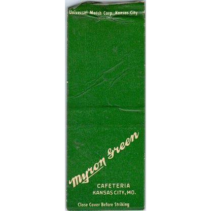 Myron Green Cafeteria Downtown Kansas City MO Advertising Matchbook Cover SA9-M2
