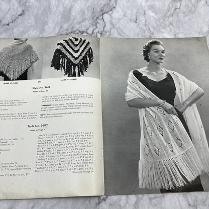 BERNAT VINTAGE 1953 Handicrafter STOLES PATTERN BOOK NO. 161 TJ3
