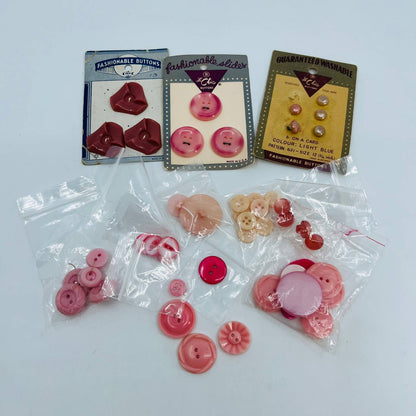 Lot of Vintage Pink Buttons TA6