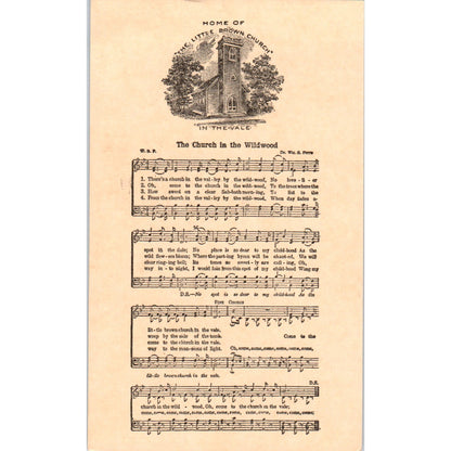 c1900 Sheet Music Postcard Hymn The Church in the Wildwood Original P1-13